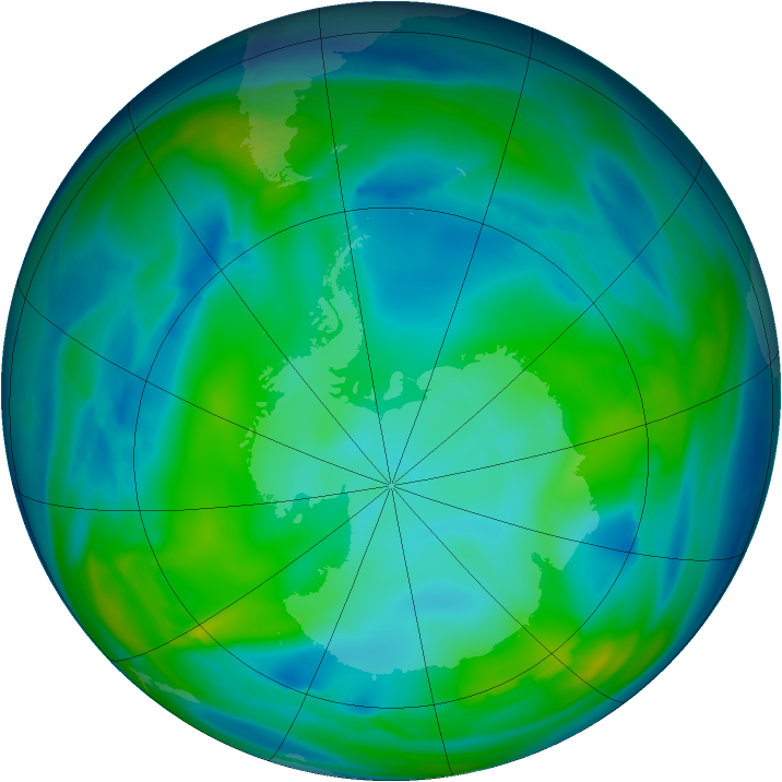 Antarctic ozone map for 21 July 2006